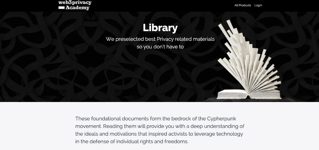 Web3Privacy Academy library page